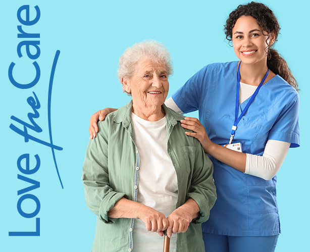 Our team of nursing staff assists elderly people with daily tasks